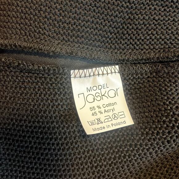 NWT Jaskar Black Chunky Button Closure Neck Collared Cardigan Women's Size Large - Picture 7 of 8